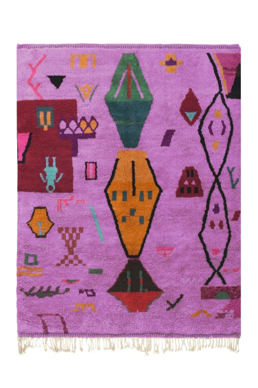 Taffy Alfombra Abstracta Rosa Multicolor Boujaad Marroquí Moderna