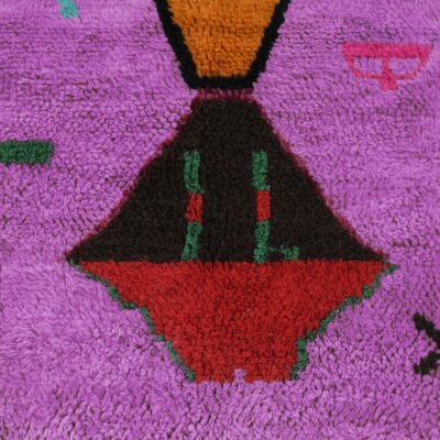 Taffy Pink Abstract Multicolored Modern Moroccan Boujaad Rug - Imagen 3