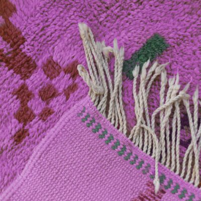 Taffy Pink Abstract Multicolored Modern Moroccan Boujaad Rug - Imagen 6