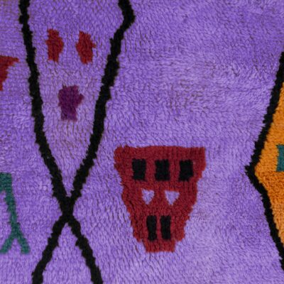 Iris Purple Abstract Multicolored Modern Moroccan Boujaad Rug - Imagen 2