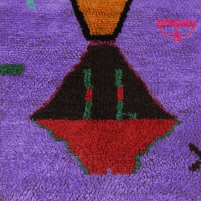 Iris Purple Abstract Multicolored Modern Moroccan Boujaad Rug - Imagen 3