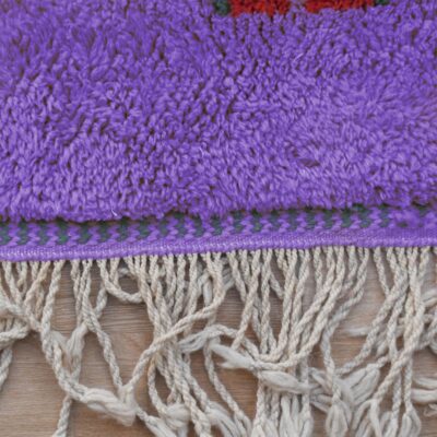 Iris Purple Abstract Multicolored Modern Moroccan Boujaad Rug - Imagen 5