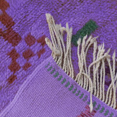 Iris Purple Abstract Multicolored Modern Moroccan Boujaad Rug - Imagen 6