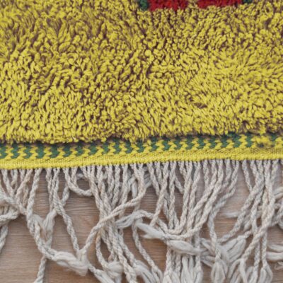 Citrine Yellow Abstract Multicolored Modern Moroccan Boujaad Rug – Image 5