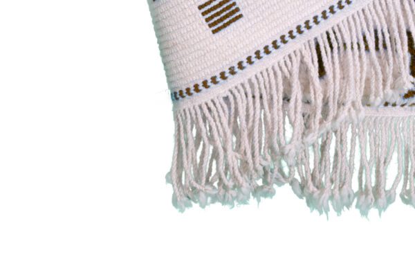 White and Brown Moroccan Rug Scrabbled Rug - Imagen 10