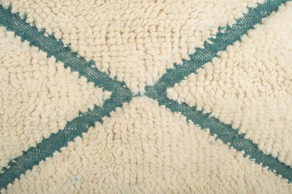 White and Green Beni Ourain Lozenges Design Rug – Image 5