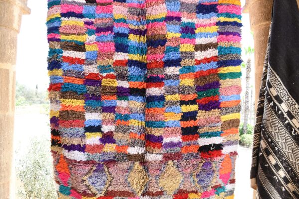 boujaad rug: Authentic Moroccan Vintage Rug, Handcrafted Beauty 254 cm x 147 cm / 8.128ft x 4.704 ft – Image 2
