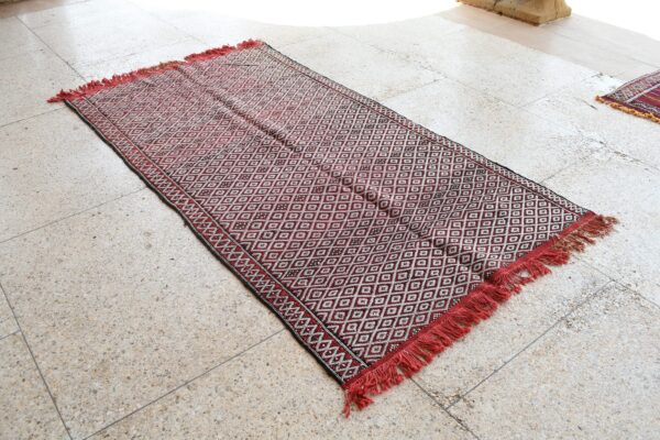 Vintage Zemmour Kilim: Unique Moroccan Rug Experience 240 cm x 127 cm / 7.68ft x 4.064 ft — изображение 3