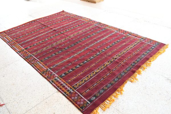 Zemmour Kilim: An Authentic Moroccan Masterpiece for Your Home 297 cm x 195 cm / 9.504ft x 6.24 ft - Imagen 3
