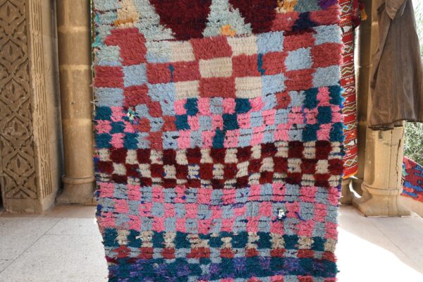 Moroccan Boucherouite Rug, Vibrant Beni Ourain Quality 273 cm x 90 cm / 8.736ft x 2.88 ft - Imagen 4