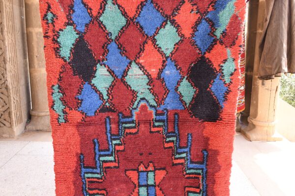 Boucherouite Rug: Handcrafted Moroccan Magic for Your Home 200 cm x 92 cm / 6.4ft x 2.944 ft — изображение 5