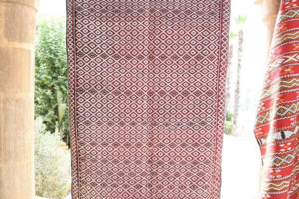 Vintage Zemmour Kilim: Unique Moroccan Rug Experience 240 cm x 127 cm / 7.68ft x 4.064 ft — изображение 5