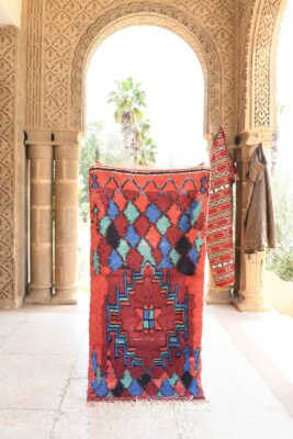 Boucherouite Rug: Handcrafted Moroccan Magic for Your Home 200 cm x 92 cm / 6.4ft x 2.944 ft — изображение 2