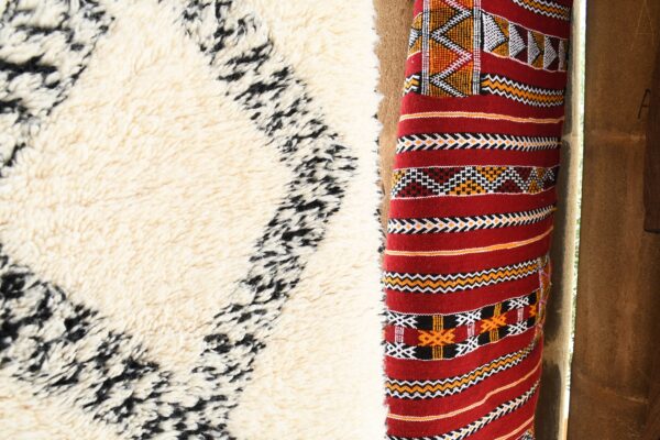 Authentic Moroccan Beni ourain Rug, Handcrafted Berber Carpet 294 cm x 172 cm / 9.408ft x 5.504 ft – Image 6