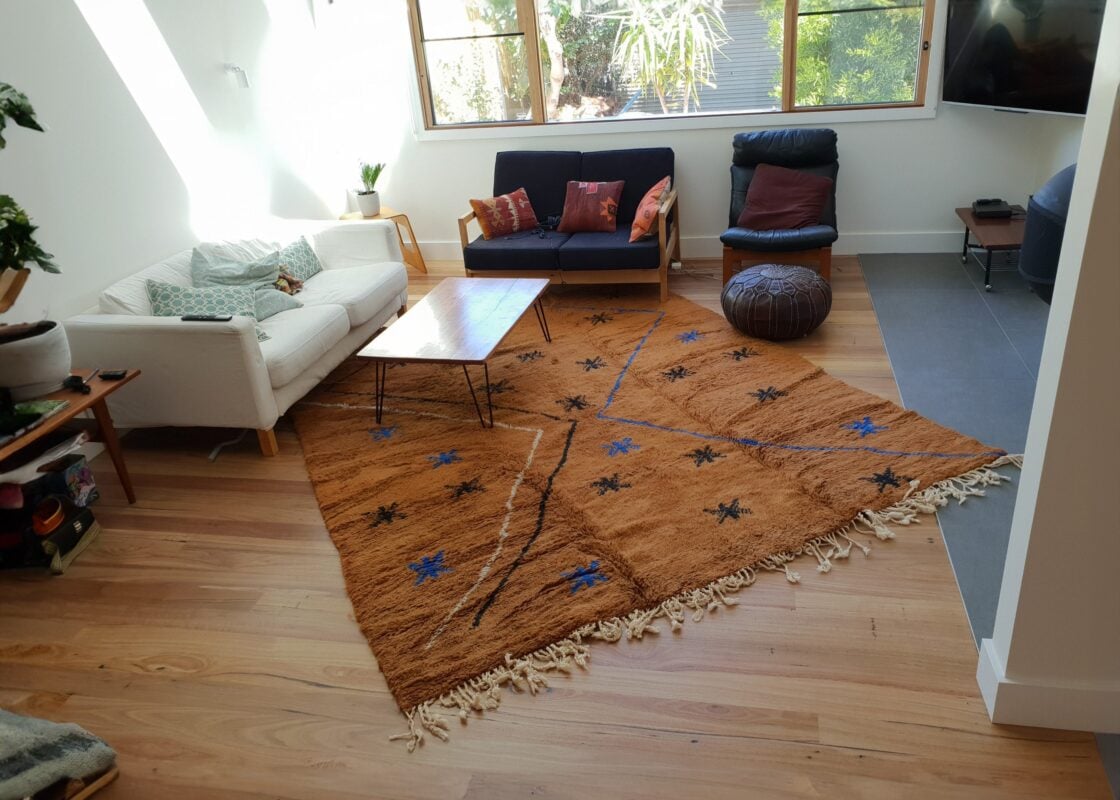 Brown moroccan rug