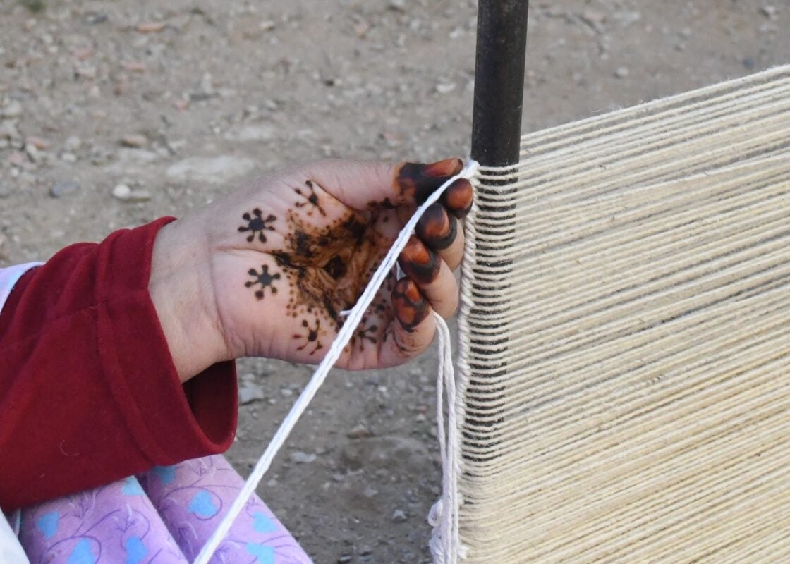 weaving berber rug