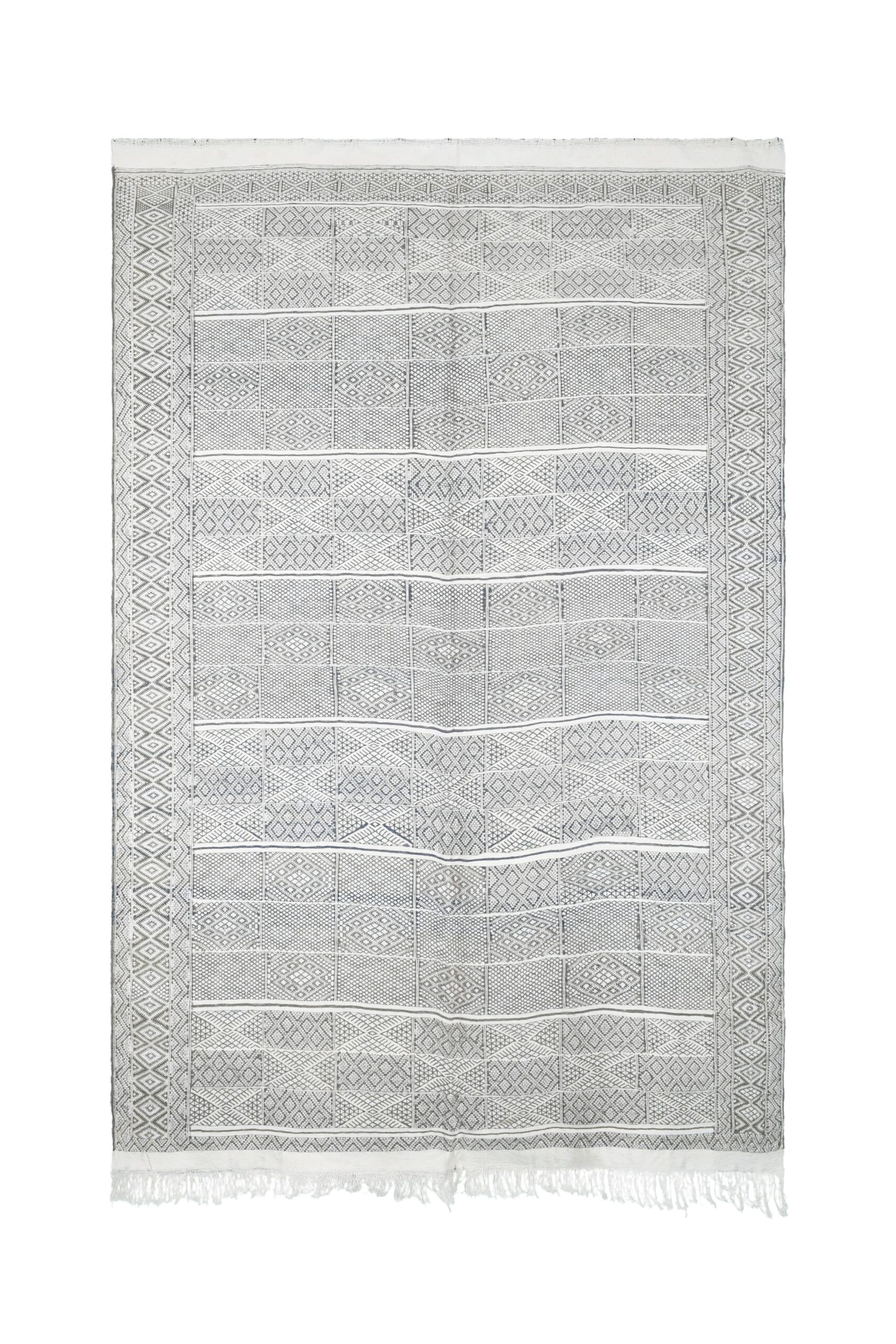 Аутентичный марокканский шерстяной ковер Zemmour — 210 x 318 см, геометрический узор ручной работы