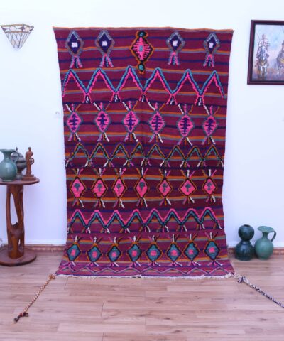 Handmade Moroccan Talsint Rug in Pink Wool - 150x246cm Unique Design