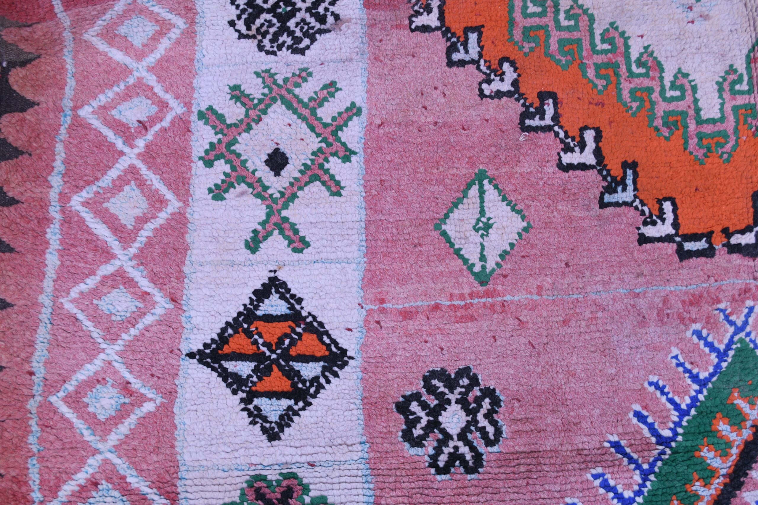 Large Red Azilal Moroccan Rug, 196x415 cm Wool, Handcrafted Tribal Design — изображение 6