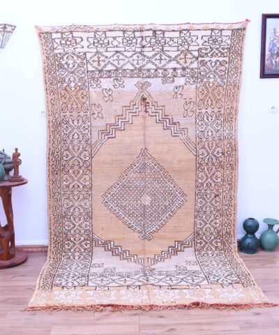 Настоящий марокканский шерстяной ковер Beni Mguild, 177 x 295 см, коричневый, с геометрическим узором