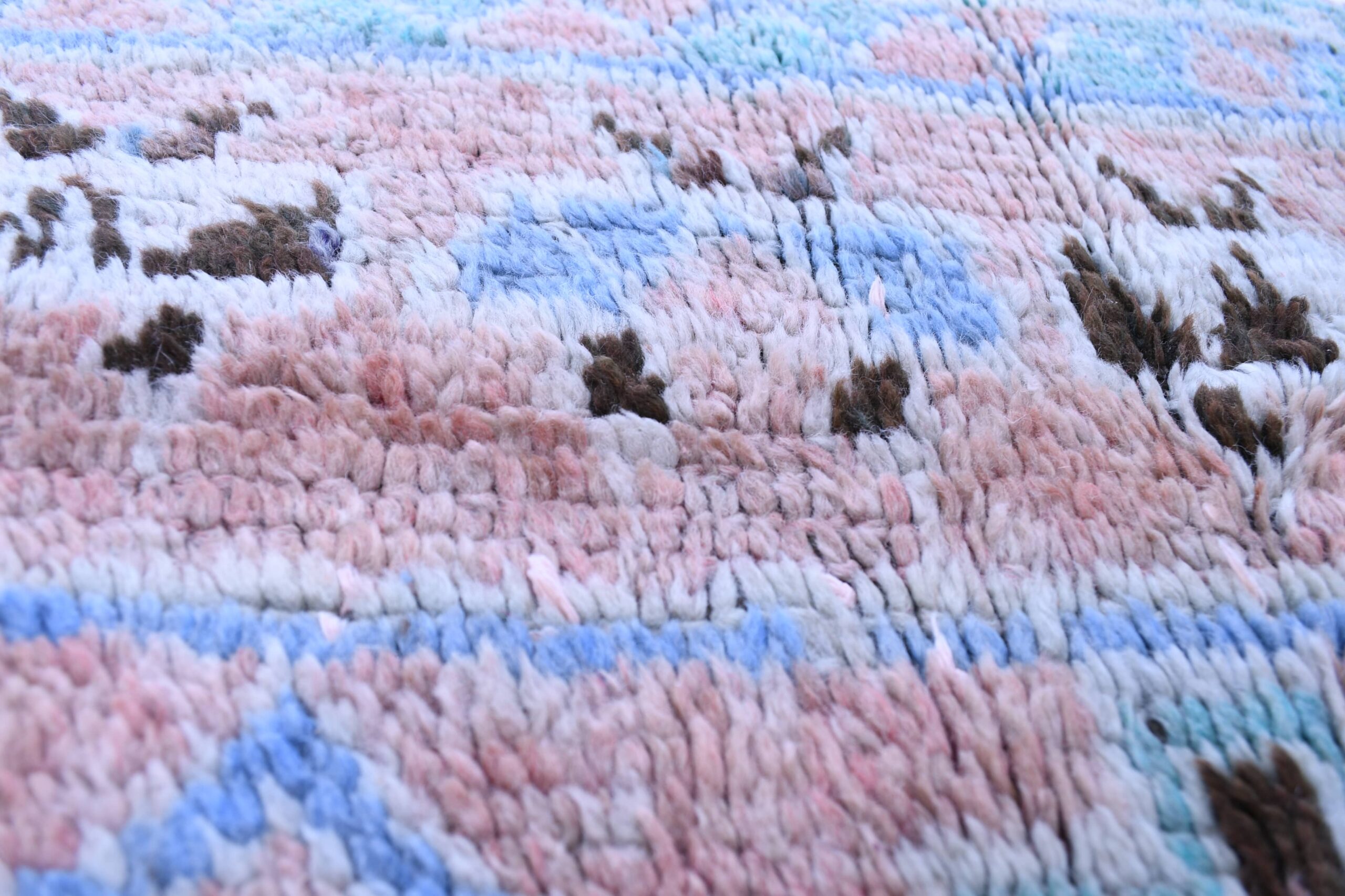 Authentic Moroccan Beni Mguild Wool Rug 142x216cm Peach Bohemian Decor - الصورة 9