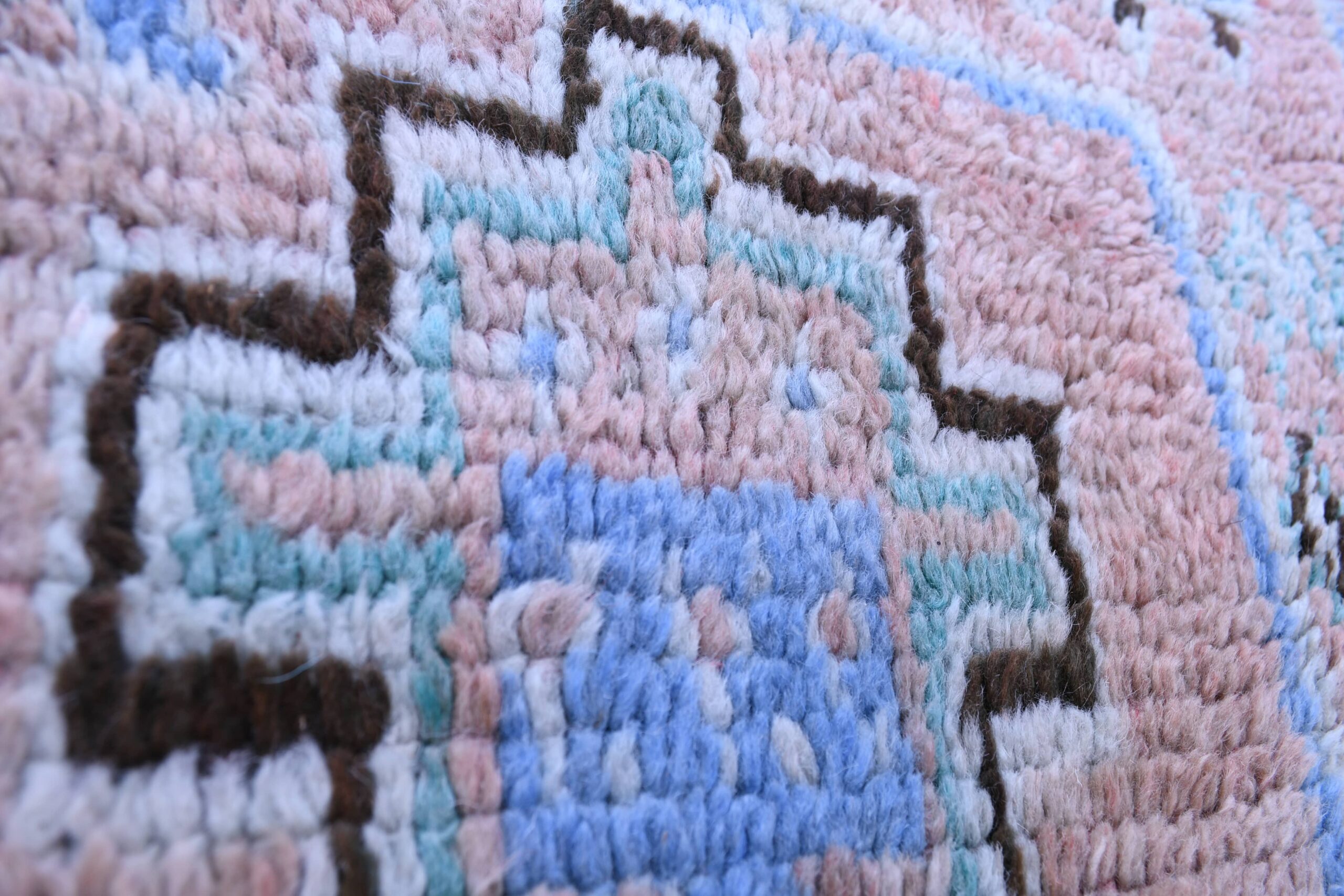 Authentic Moroccan Beni Mguild Wool Rug 142x216cm Peach Bohemian Decor - الصورة 10