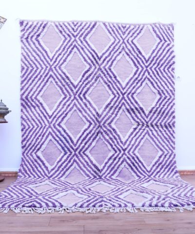 Марокканский шерстяной ковер Mrirt ручной работы 200x300 см, фиолетовый геометрический узор