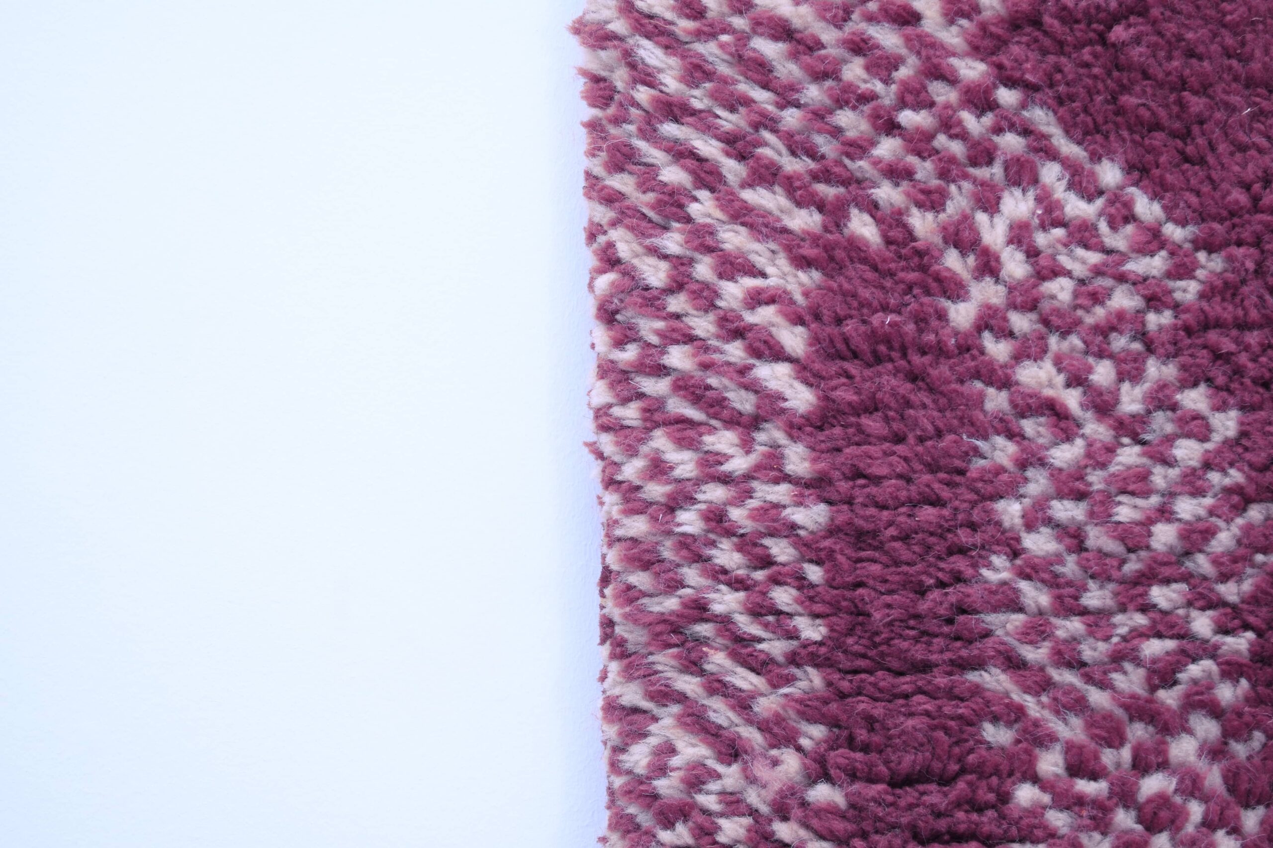 Modern Beni Ourain Moroccan Wool Rug 200x300cm Dark Red Geometric Design — изображение 6