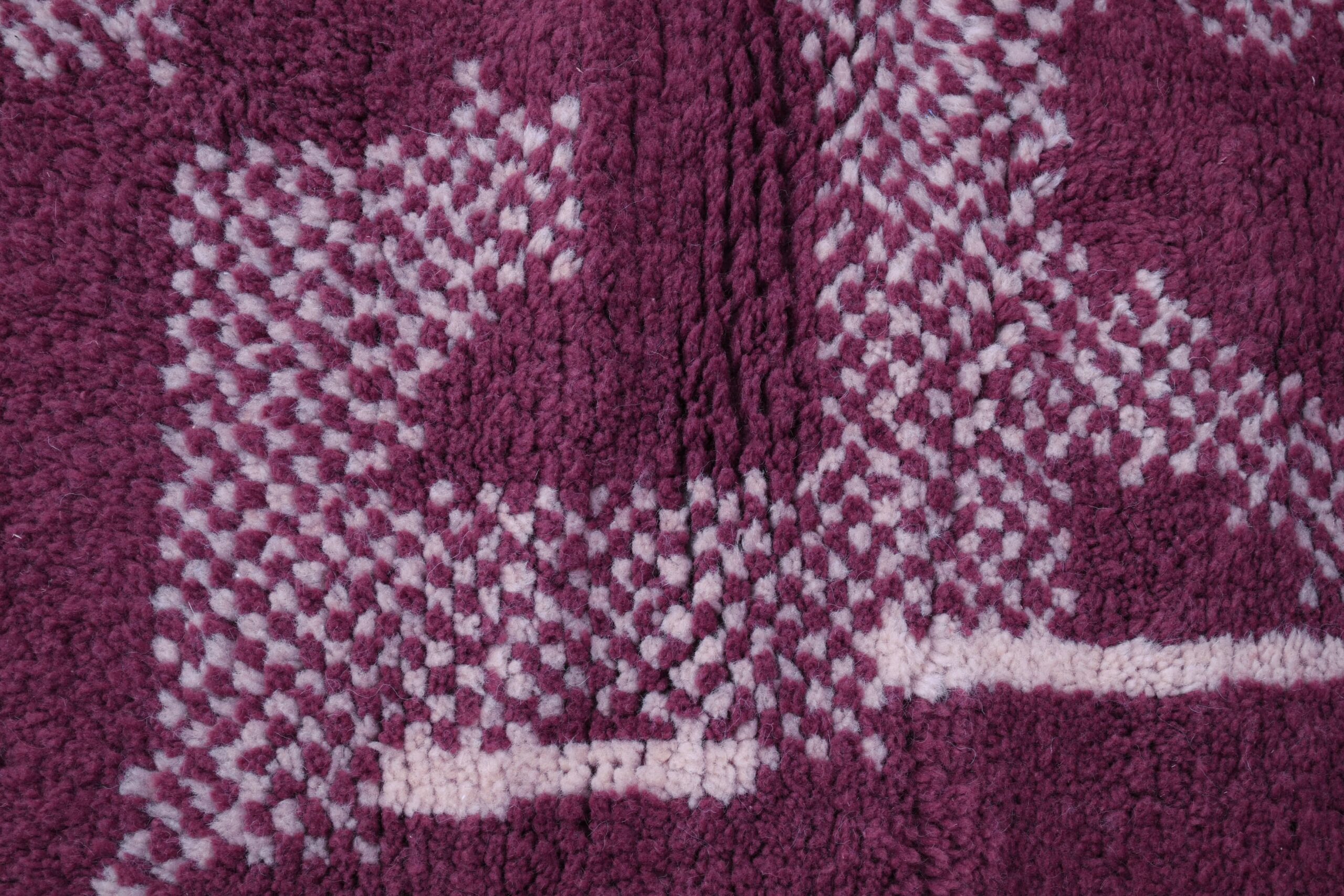 Modern Beni Ourain Moroccan Wool Rug 200x300cm Dark Red Geometric Design — изображение 9