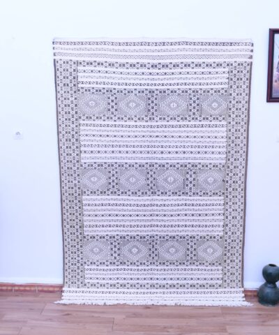 Настоящий марокканский шерстяной ковёр-килим тифлет 152x216 см — элегантность ручной работы