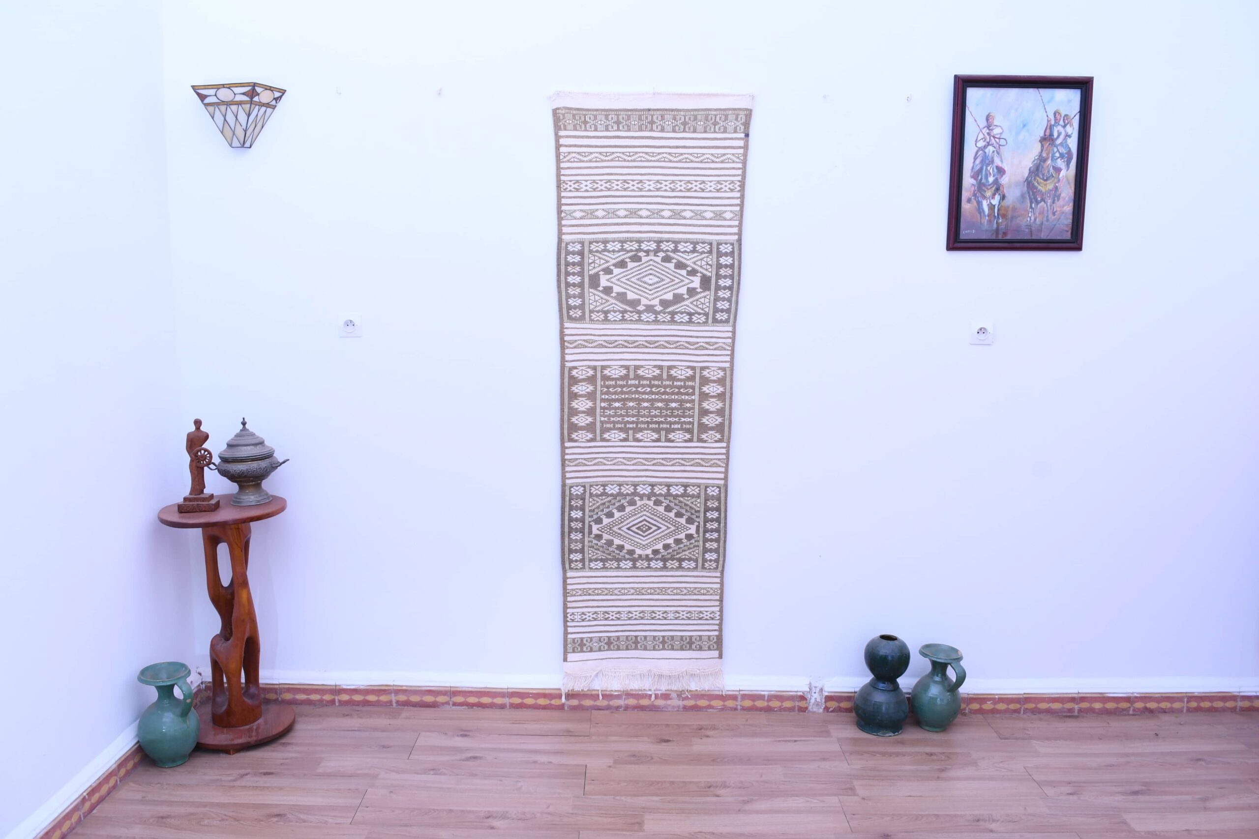 Марокканский ковёр ручной работы TIF-BADR-61284-LVS — шерстяной ковёр 57,00×194,00 см