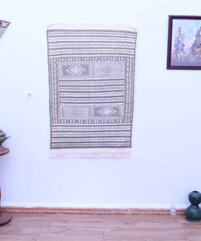 Марокканский ковёр-килим ручной работы «Тифлет» – шерсть, 90 x 137 см, геометрический узор