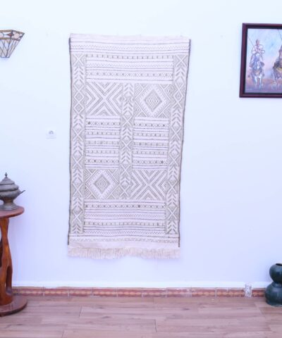Ковер ручной работы Zemmour из марокканской шерсти 89x166 см — Геометрическая элегантность