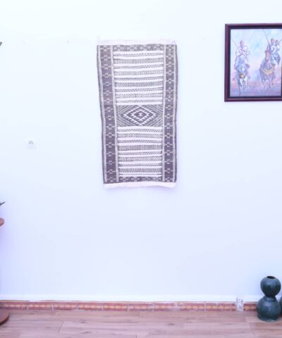 Марокканский ковёр-килим ручной работы, шерсть, 57 x 107 см, геометрический узор