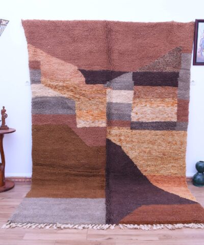 Марокканский шерстяной ковер ручной работы «Мрирт» — 200 x 295 см — уникальный геометрический дизайн