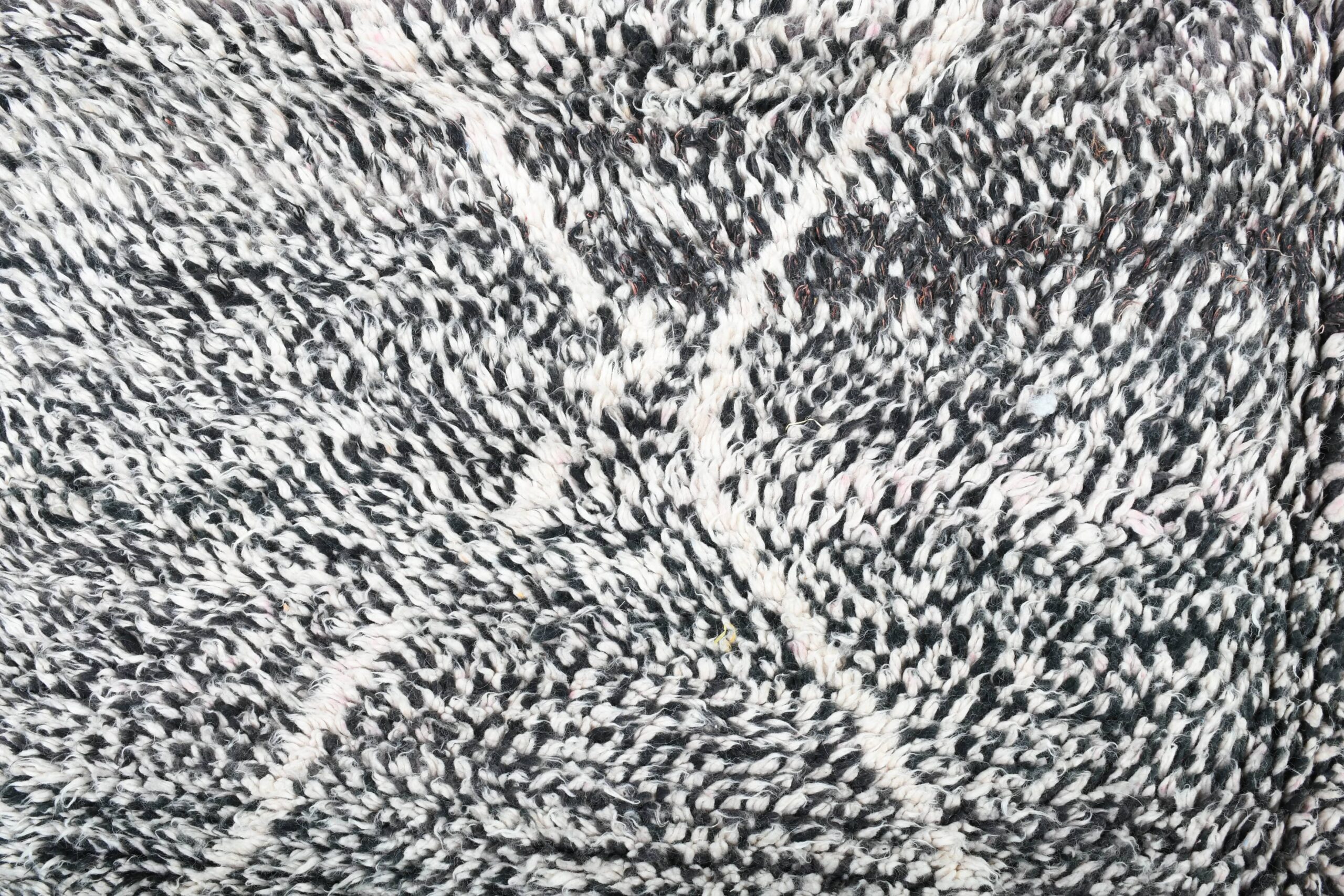 Moroccan Rug Handmade Wool 6x10 - Neutral Black White Minimalist Area Rug for Living Room Bedroom - Beni Ourain - Imagen 6