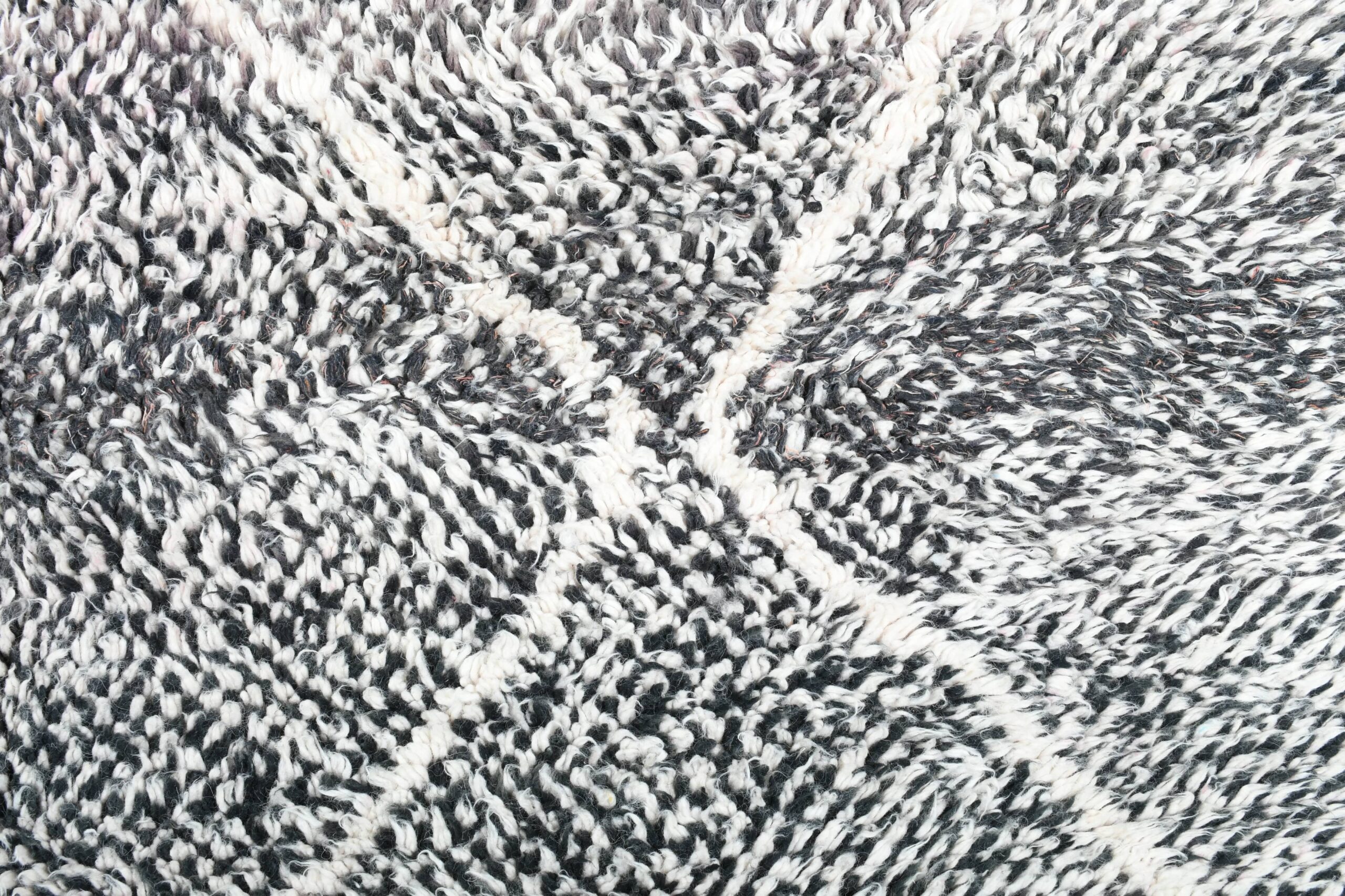 Moroccan Rug Handmade Wool 6x10 - Neutral Black White Minimalist Area Rug for Living Room Bedroom - Beni Ourain - Imagen 7