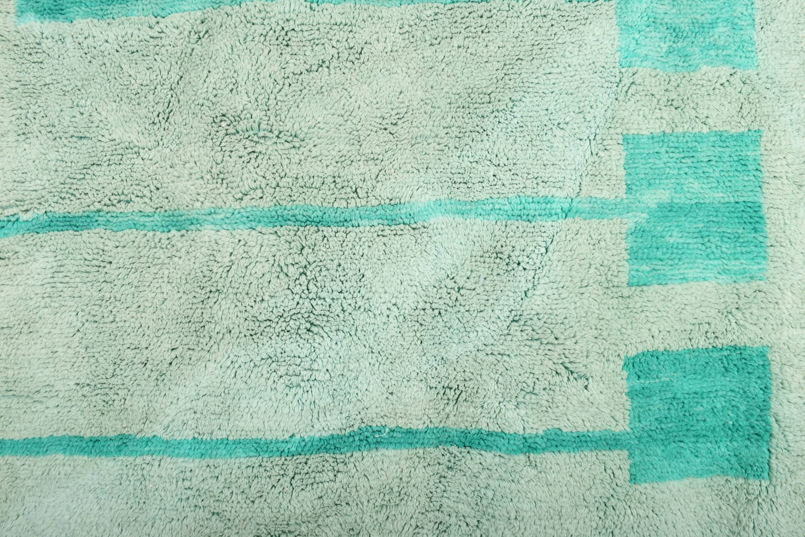 Moroccan Rug Handmade Wool 6x8 - Neutral Mint Teal Modern Boho Area Rug for Living Room Bedroom - Mrirt - الصورة 3