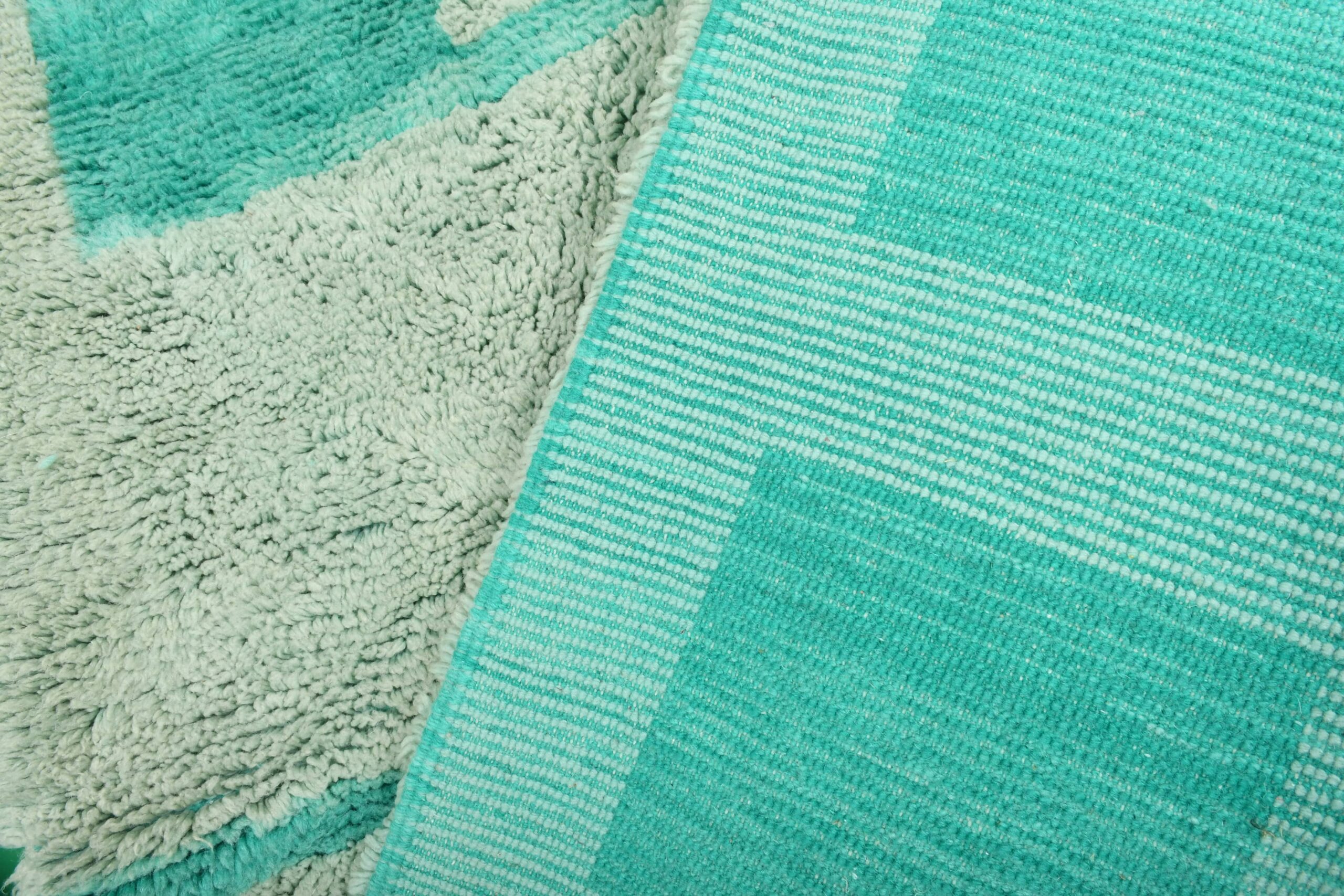 Moroccan Rug Handmade Wool 6x8 - Neutral Mint Teal Modern Boho Area Rug for Living Room Bedroom - Mrirt - الصورة 10
