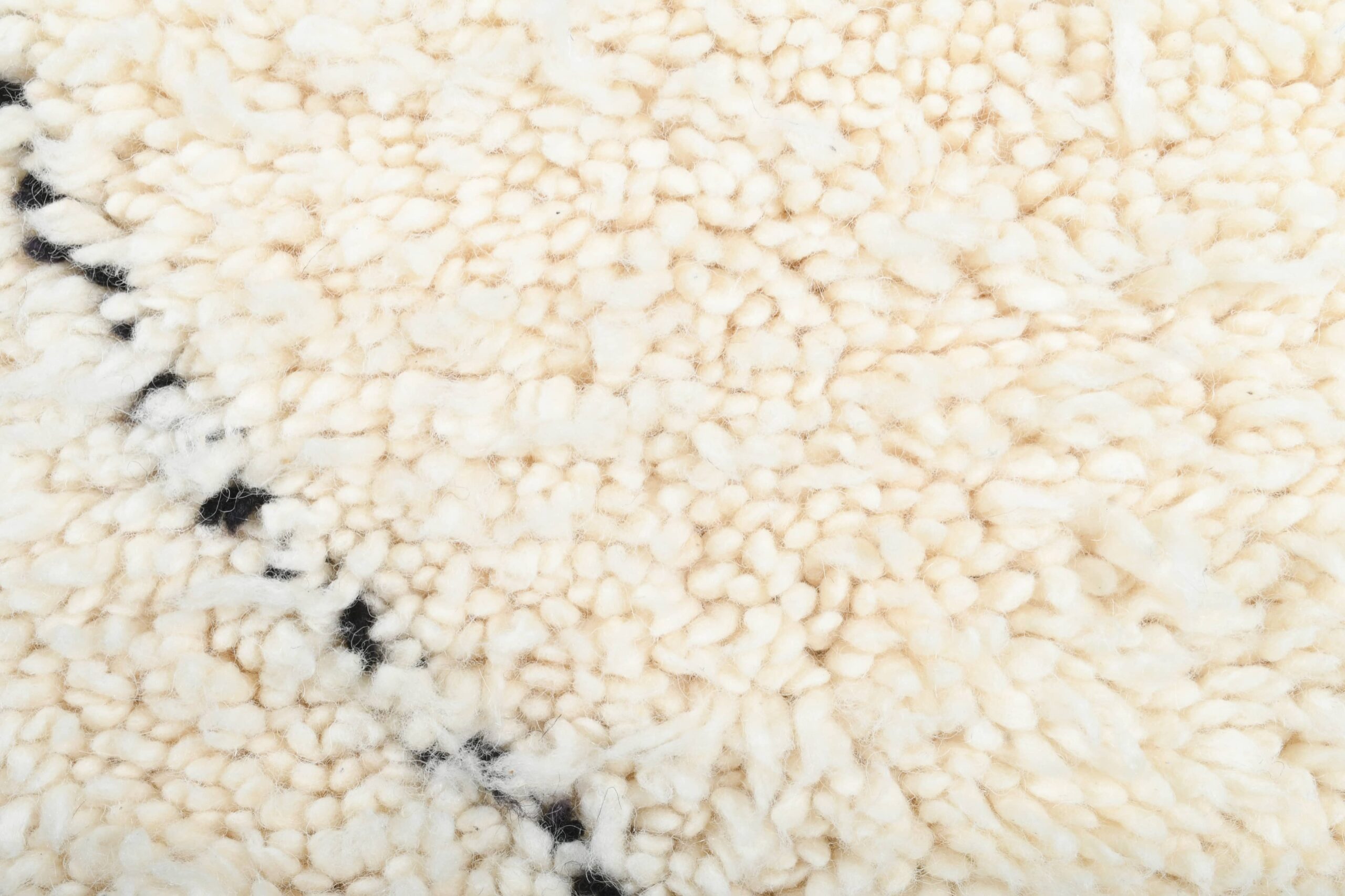 Moroccan Rug Handmade Wool 2x4 - Ivory Black Minimalist Boho Area Rug for Bedroom Entryway Beni Ourain - Imagen 4