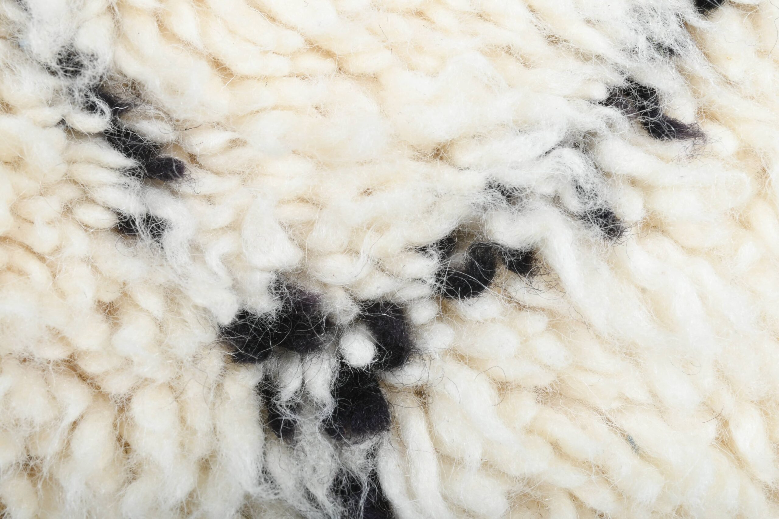 Moroccan Rug Handmade Wool 2x4 - Ivory Black Minimalist Boho Area Rug for Bedroom Entryway Beni Ourain - Imagen 9