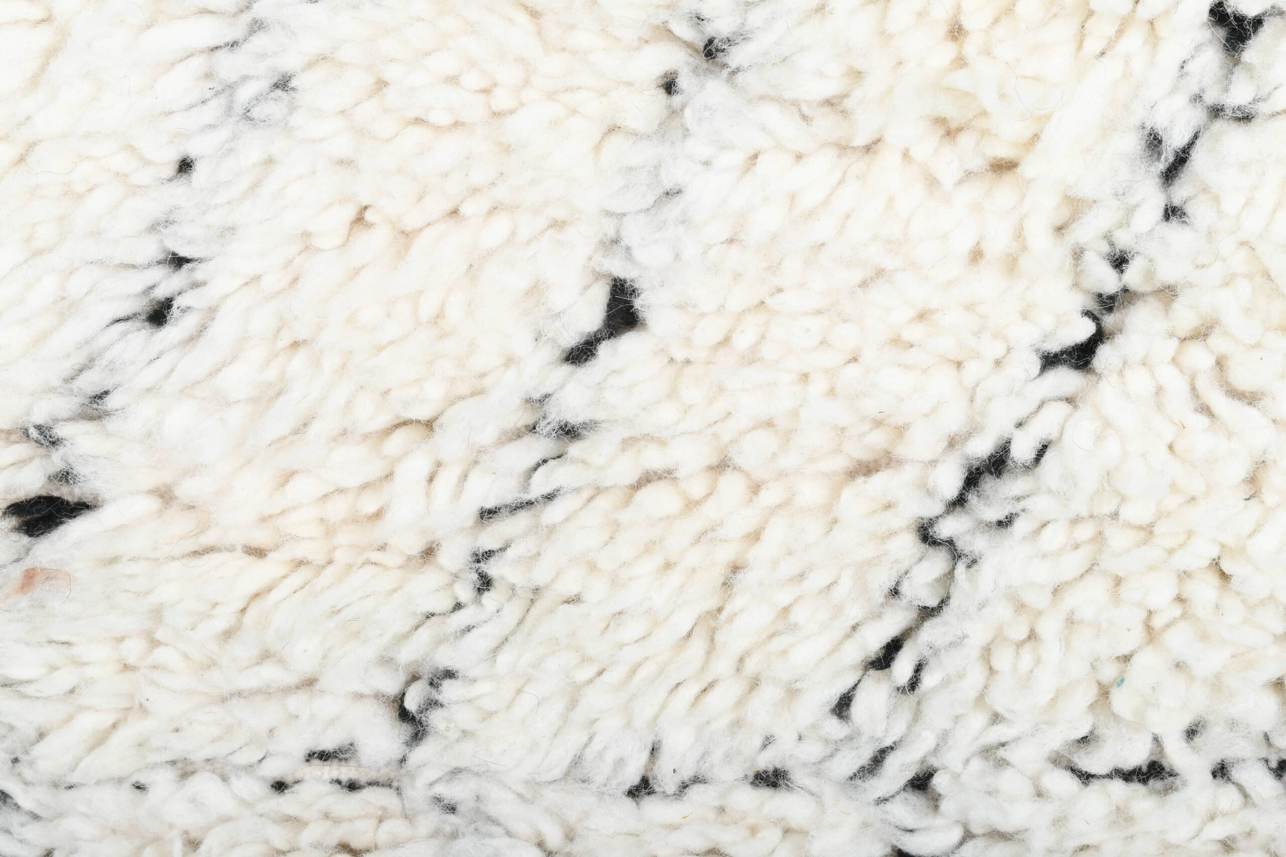 Moroccan Rug Handmade Wool 2x4 - Ivory Black Minimalist Boho Area Rug for Bedroom Entryway Beni Ourain - Imagen 5