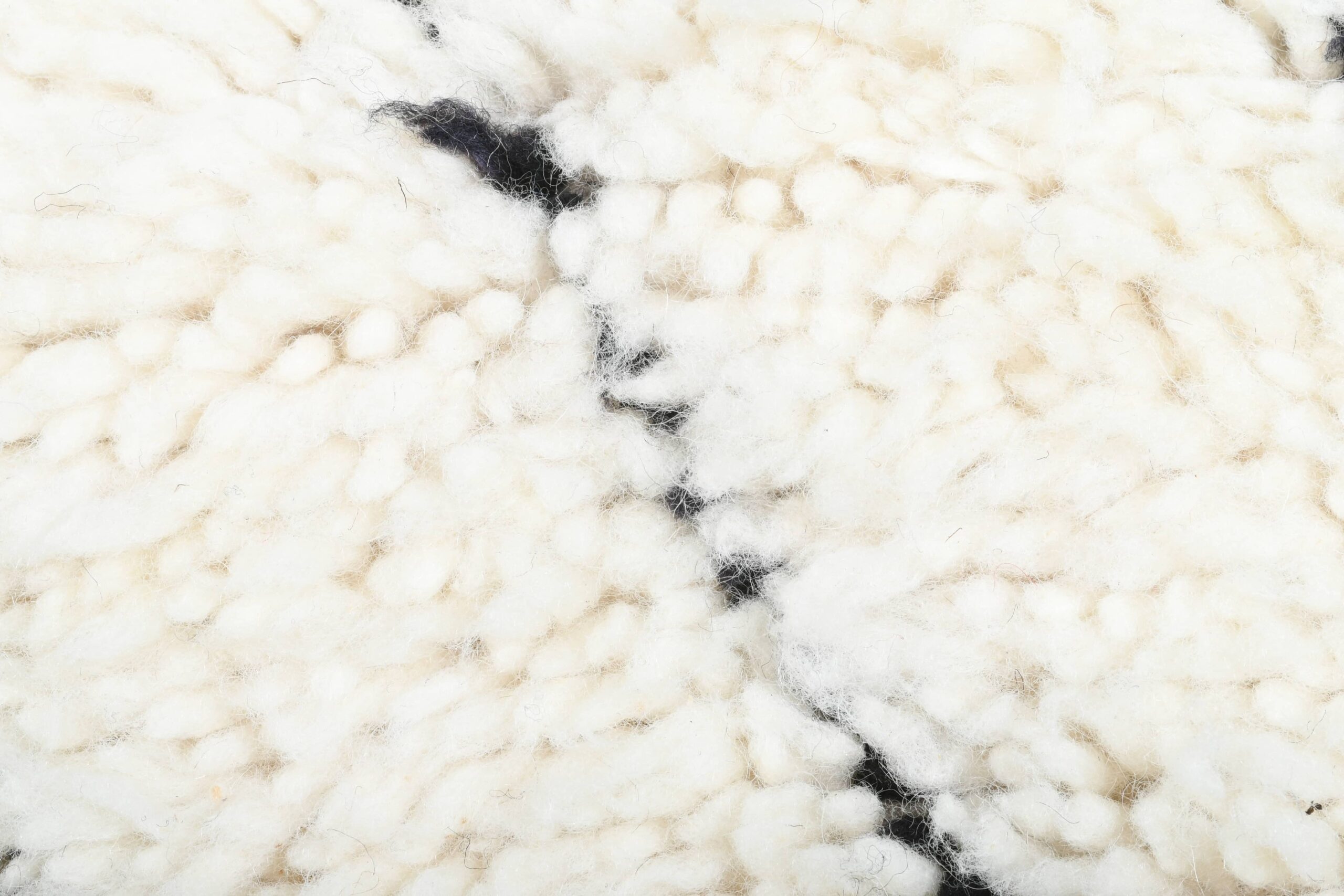 Moroccan Rug Handmade Wool 2x4 - Ivory Black Minimalist Boho Area Rug for Bedroom Entryway Beni Ourain - Imagen 6