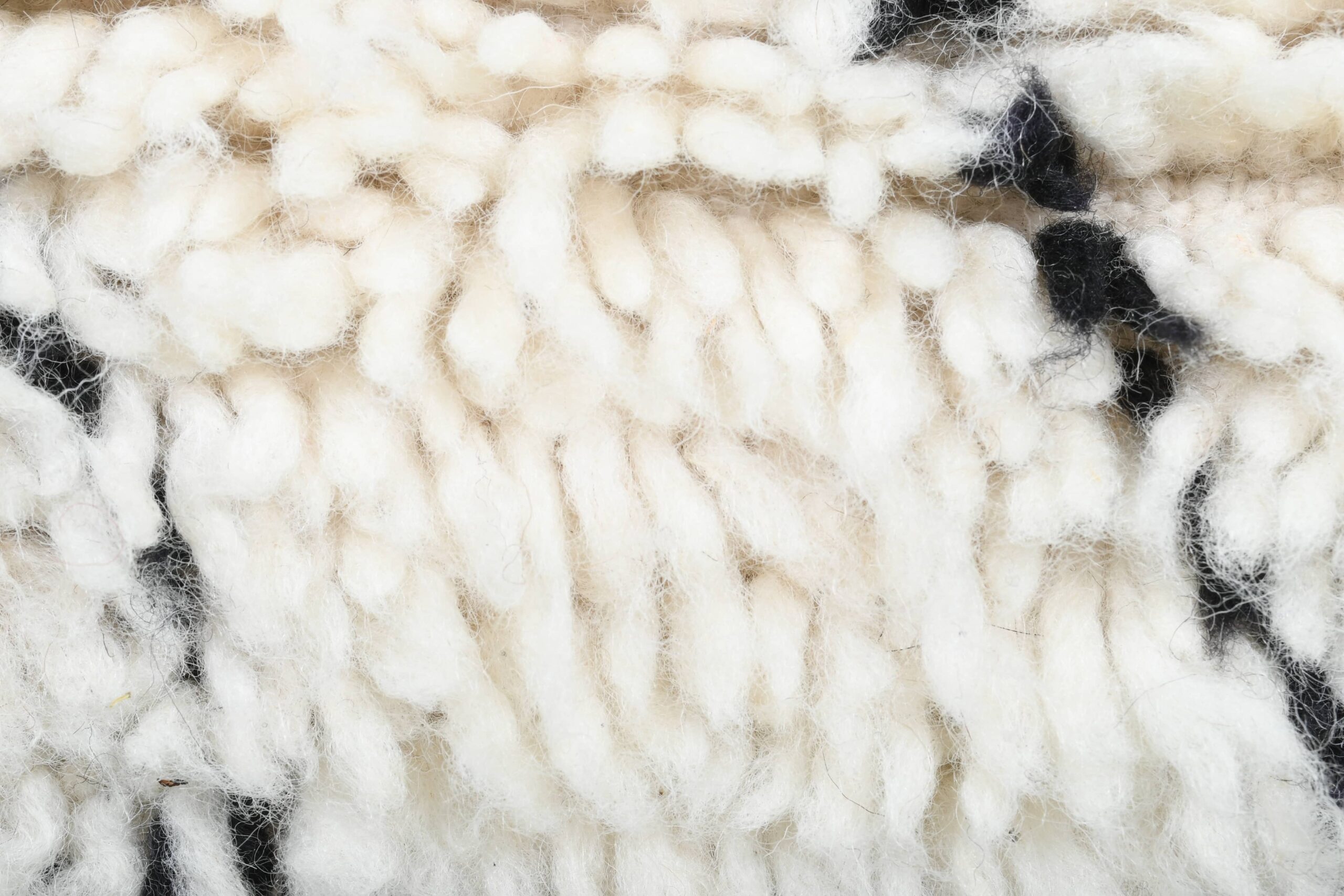 Moroccan Rug Handmade Wool 2x4 - Ivory Black Minimalist Boho Area Rug for Bedroom Entryway Beni Ourain - Imagen 7