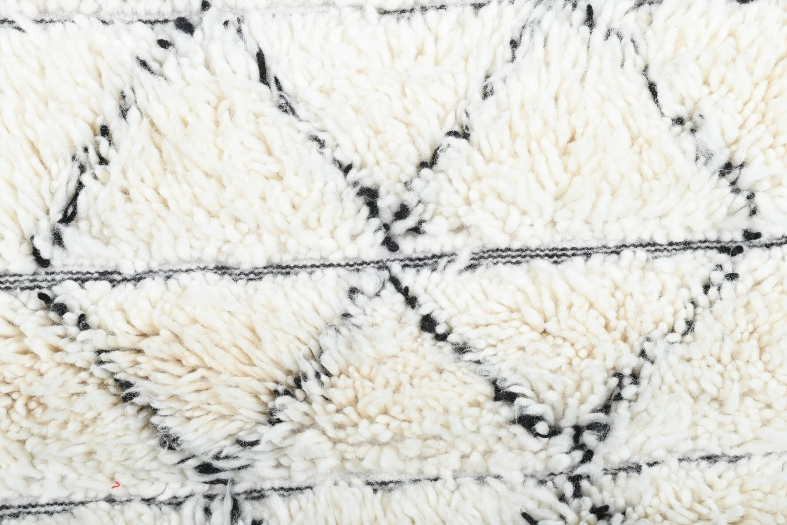 Moroccan Rug Handmade Wool 2x4 - Ivory Black Minimalist Boho Area Rug for Living Room Bedroom - Beni Ourain - Bild 4