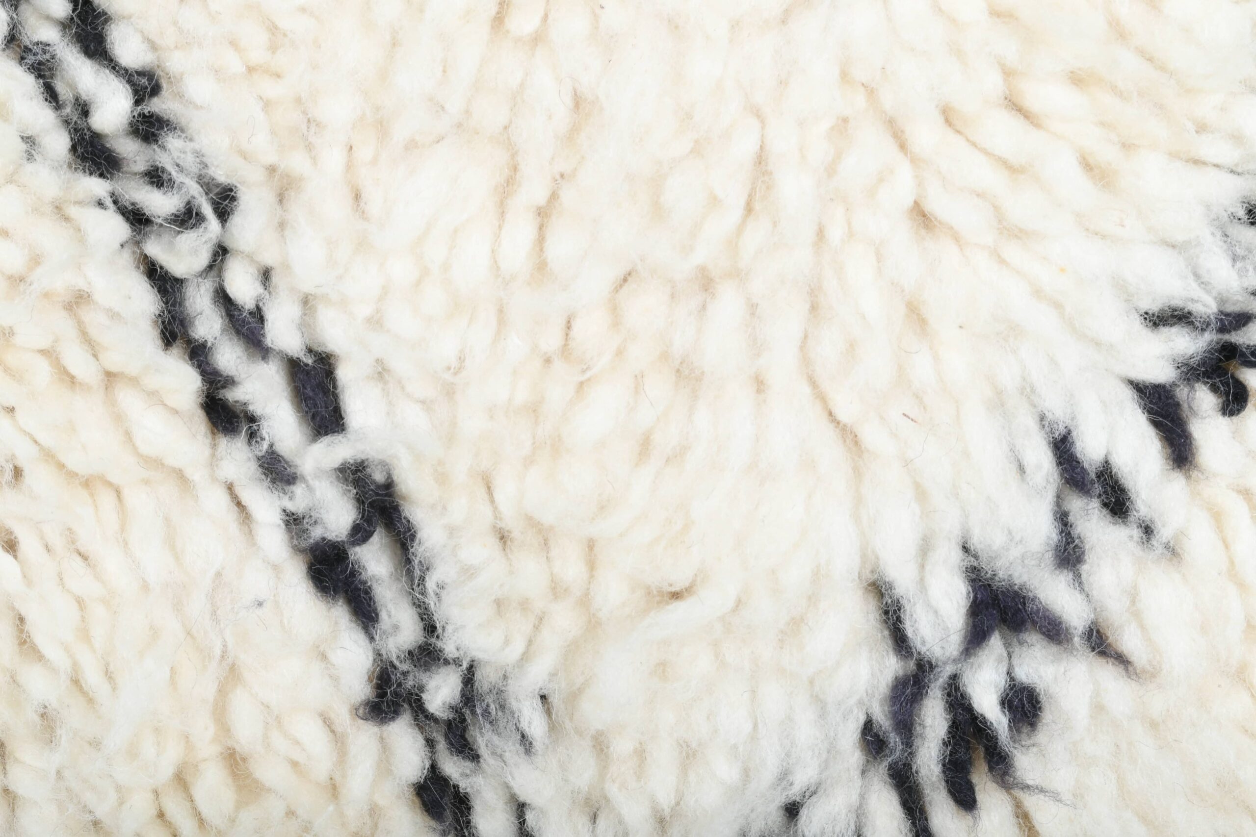 Moroccan Rug Handmade Wool 2x4 - Ivory Black Minimalist Boho Area Rug for Bedroom Entryway Beni Ourain - Imagen 7