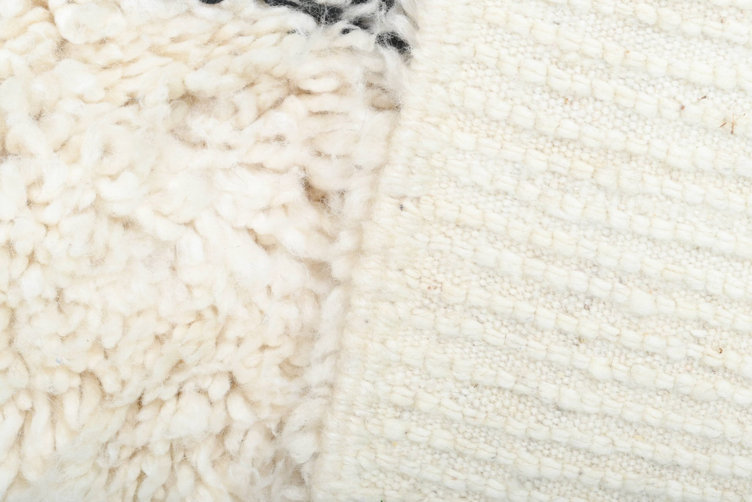 Moroccan Rug Handmade Wool 2x4 - Ivory Black Minimalist Boho Area Rug for Bedroom Entryway Beni Ourain - Imagen 10