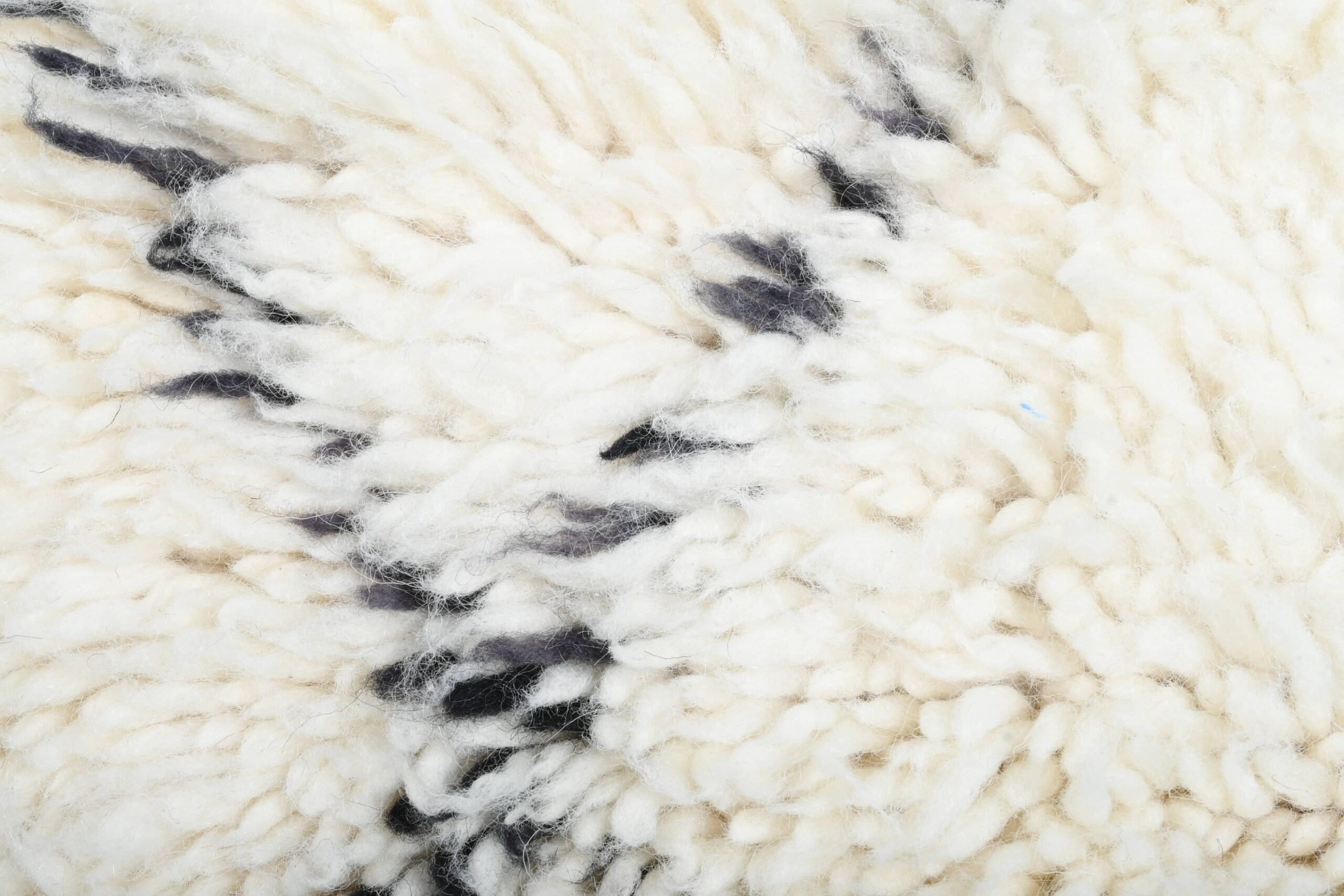 Moroccan Rug Handmade Wool 2x4 - Ivory Black Minimalist Boho Area Rug for Bedroom Entryway Beni Ourain - الصورة 8