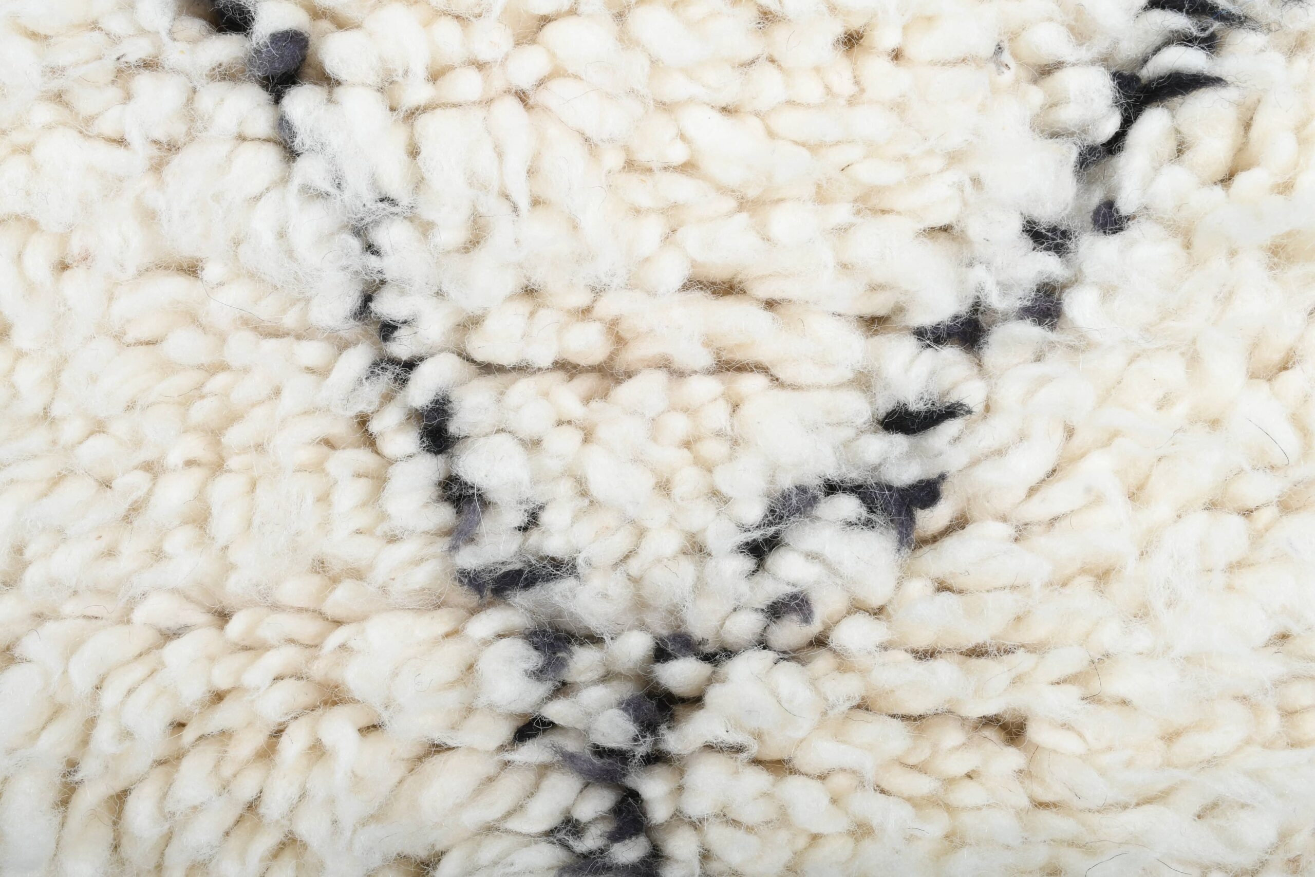 Moroccan Rug Handmade Wool 2x4 - Ivory Black Minimalist Boho Area Rug for Bedroom Entryway Beni Ourain - الصورة 9