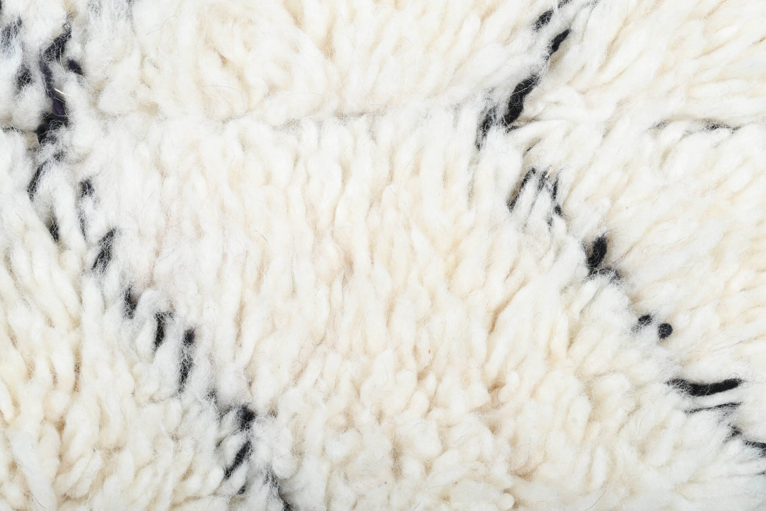 Moroccan Rug Handmade Wool 2x4 - Ivory Black Minimalist Boho Area Rug for Bedroom or Entryway Beni Ourain - الصورة 6